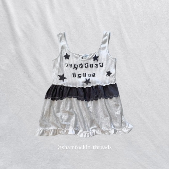 Notre Dame white and navy star patchwork tank top - Picture 1 of 16